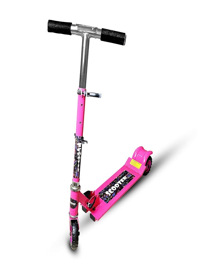 Plutofit Foldable 3 Wheel Kids Scooter Tricycle Heavy Duty Skate Scooter, Pink - Image 1